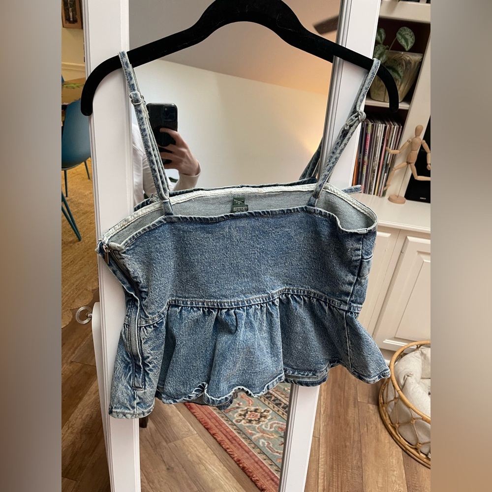 Wild Fable Denim Peplum Tank Top - Picture 4 of 6